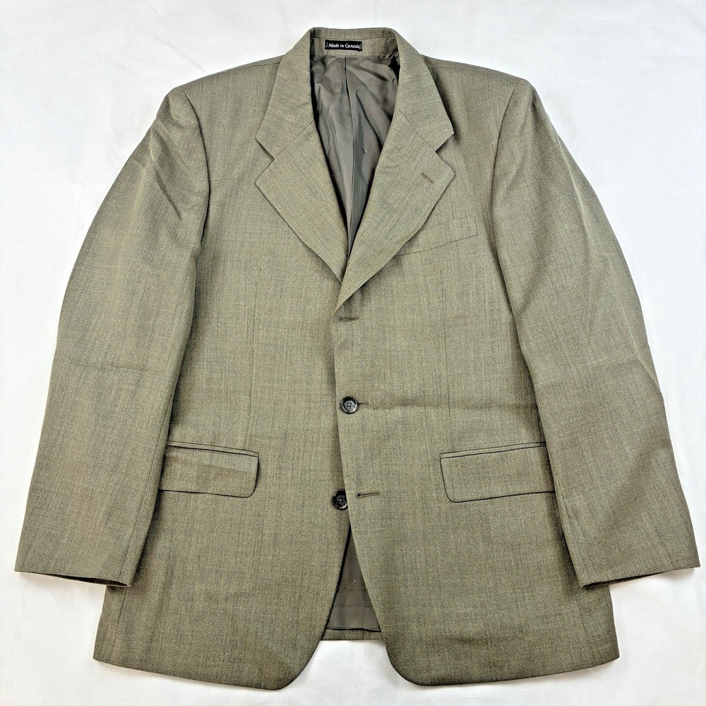 Yves Saint Laurent Mens Sport Coat Green Taupe Olive VTG 40R Canada